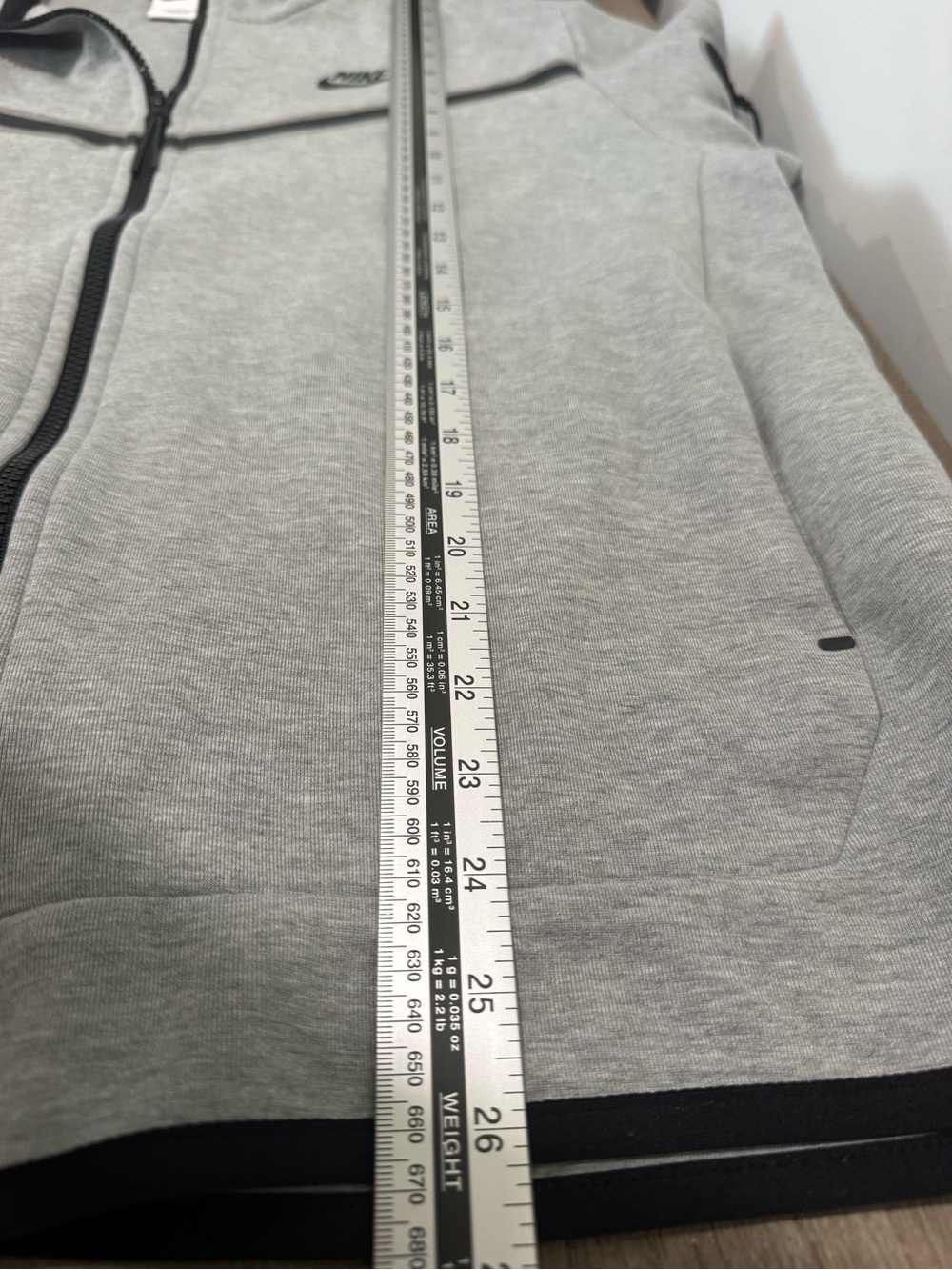 Nike Tech Light Gray Full-Zip Jacket with Black Trim | Good Used Condition - Picture 9 of 11